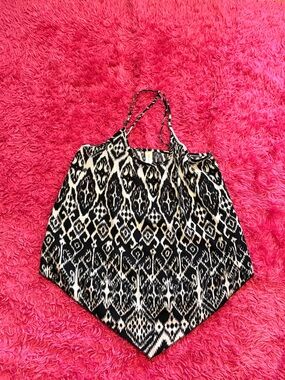 No Boundaries Black and White Patterned Halter
